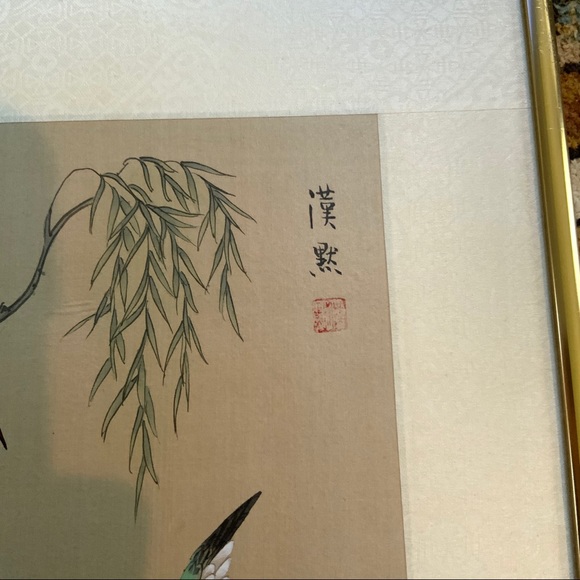 SOLD Stunning Original Silk Paintings Framed and Signed - Picture 6 of 8